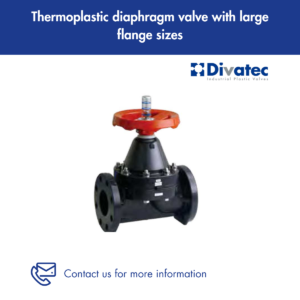 Thermoplastic diaphragm valve with large flanges
