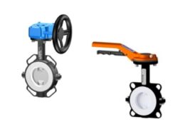 Válvula mariposa wafer en PTFE con volante reductor